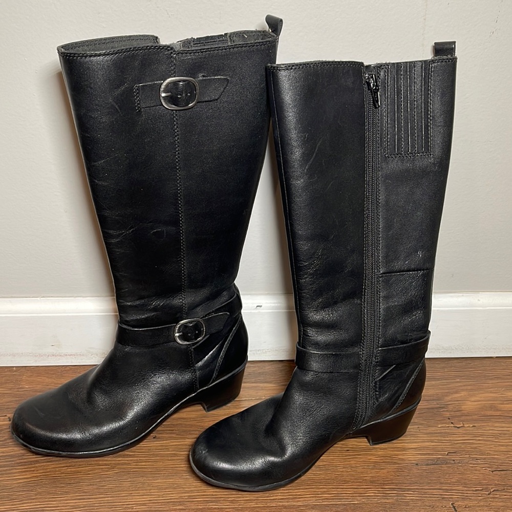 Clarks Malia Poplar Tall Boots Black Womens sz 6 - Picture 2 of 11